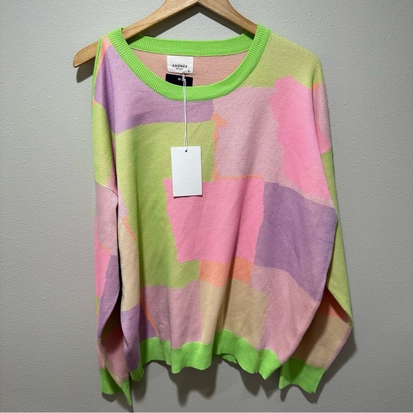 **NWT** Andrew By Unit Colorblock Sweater - Picture 15 of 16